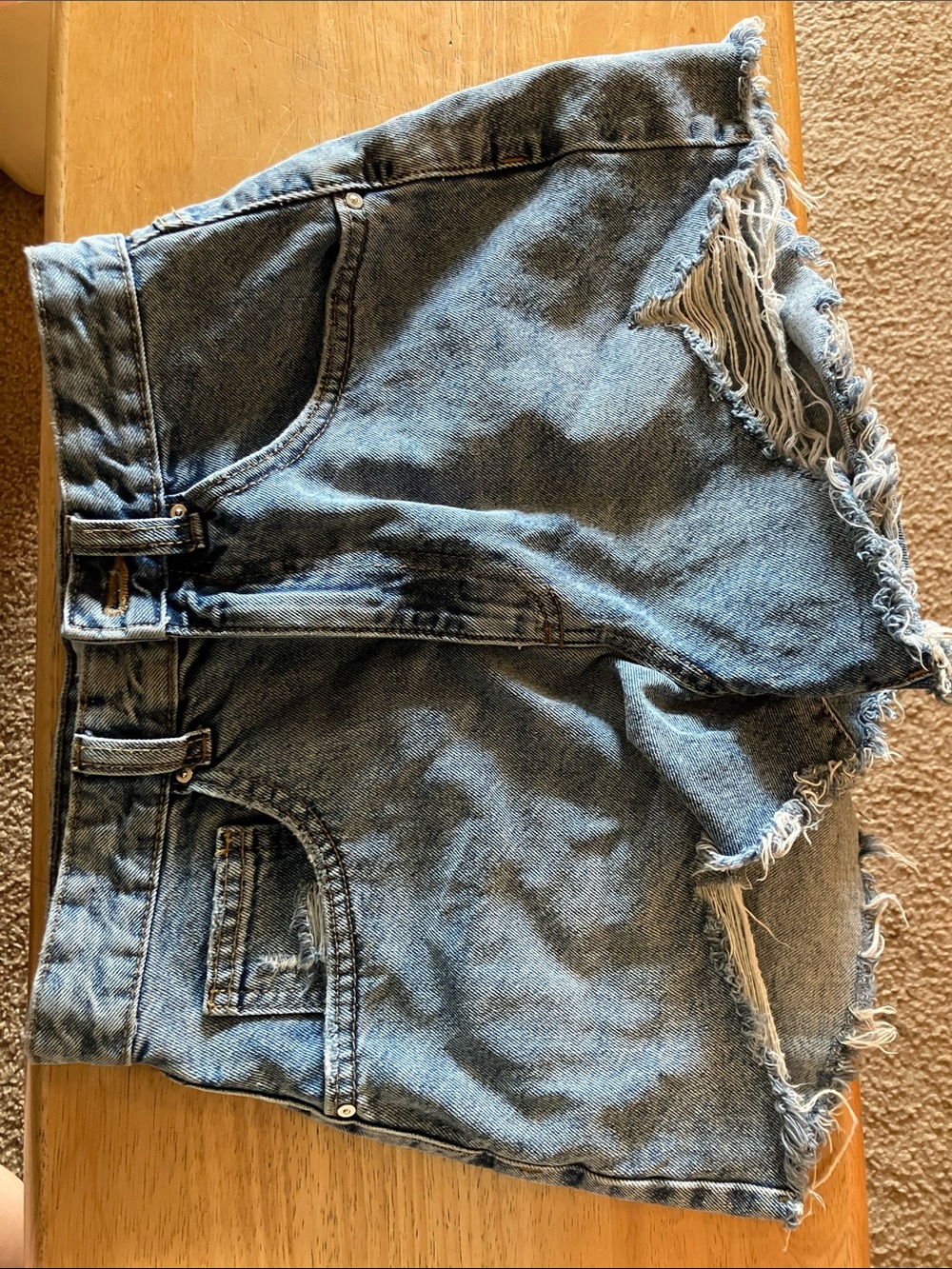 Cotton On Light Blue Distressed Denim Shorts